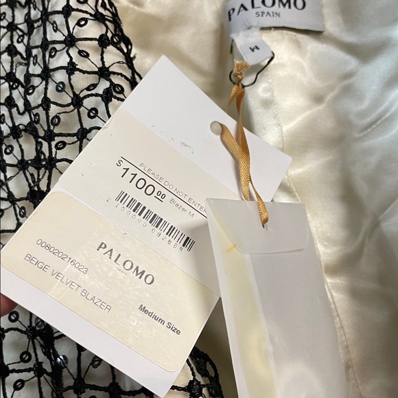 PALOMO SPAIN Women's Blazer Jacket Size M in Beige - Picture 3 of 6